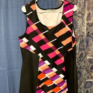 Mod Pop Art Geometric Abstract Print Shift Mini Dress